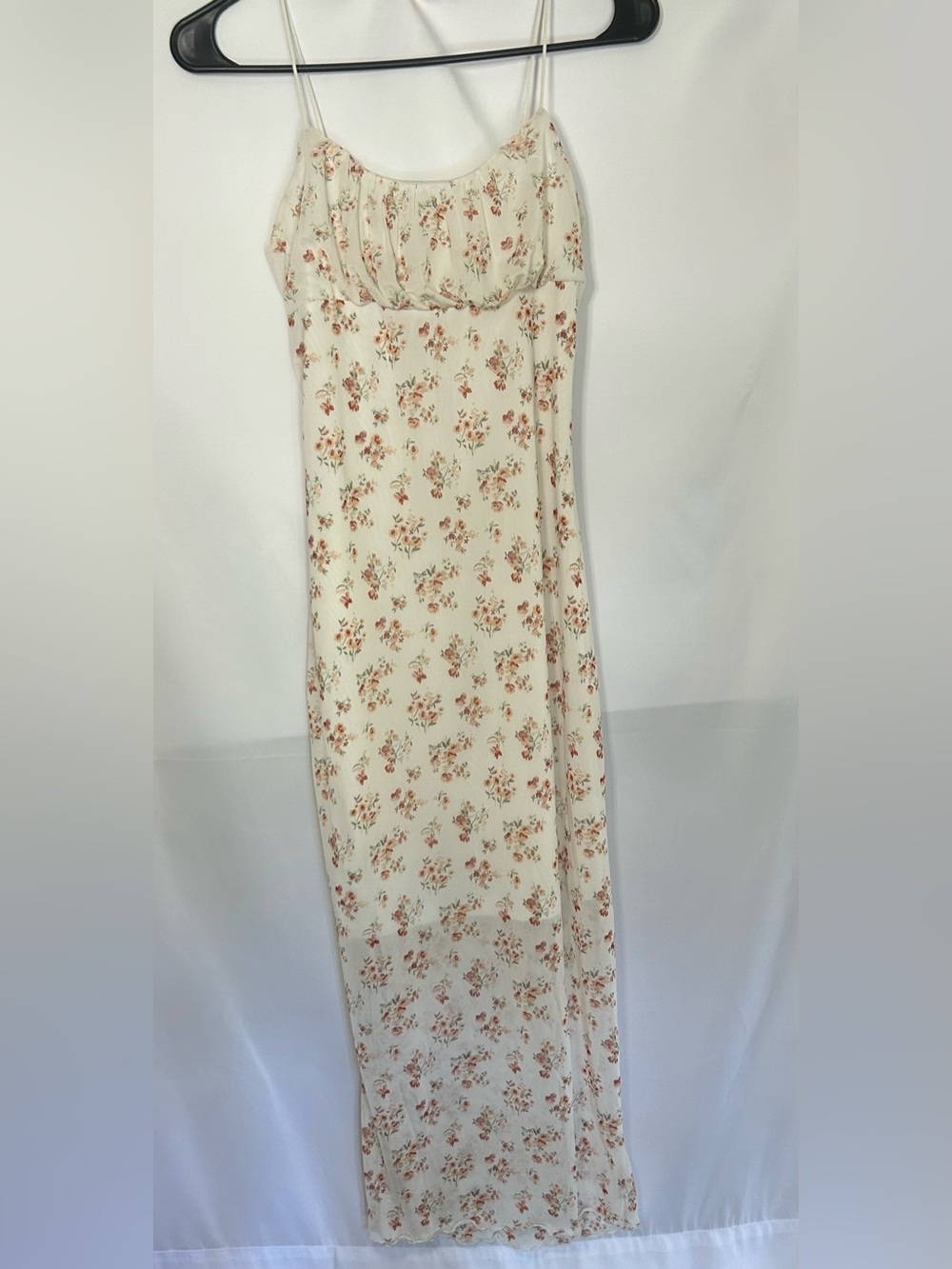 Cream floral slip maxi dress
